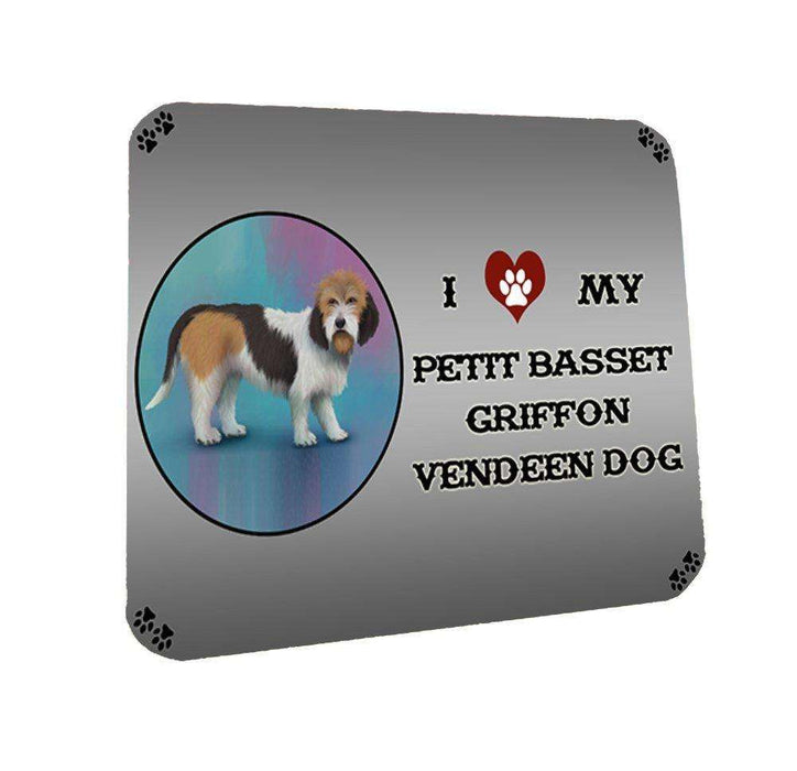 I Love My Petit Basset Griffon Vendeen Dog Coasters Set of 4