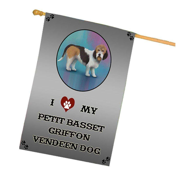 I Love My Petit Basset Griffon Vendeen Dog House Flag