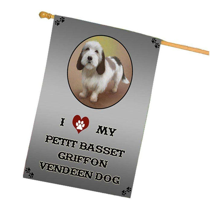 I Love My Petit Basset Griffon Vendeen Dog House Flag