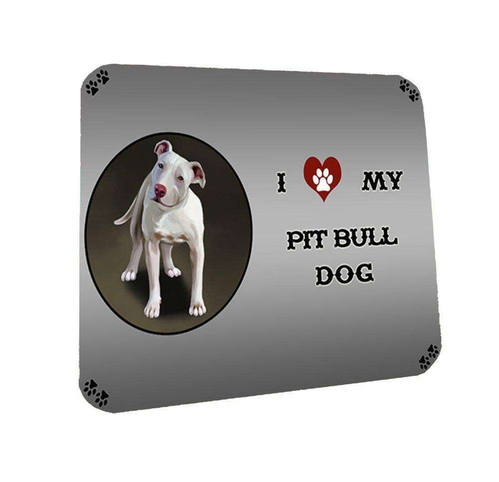 I Love My Pit Bull Dog Coasters Set of 4