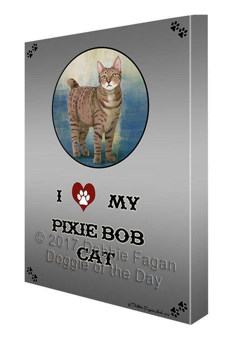 I Love My Pixie Bob Cat Canvas Wall Art D233