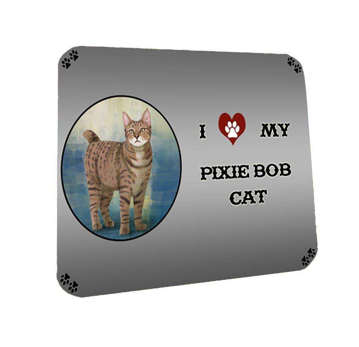 I Love My Pixie Bob Cat Coasters Set of 4