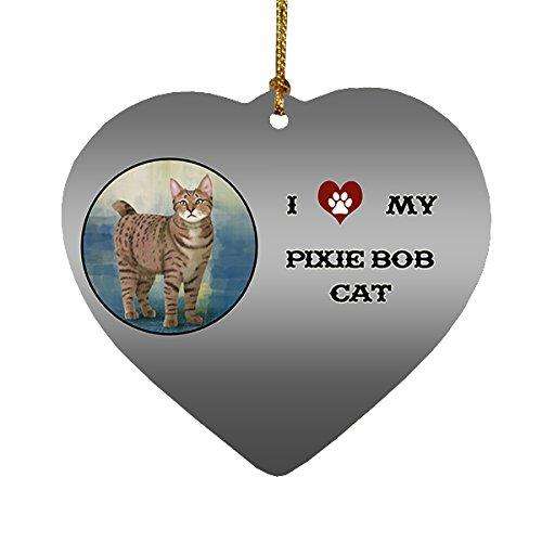 I Love My Pixie Bob Cat Heart Christmas Ornament