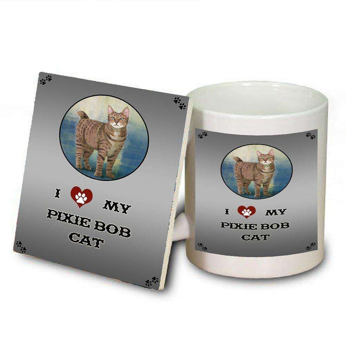 I Love My Pixie Bob Cat Mug and Coaster Set