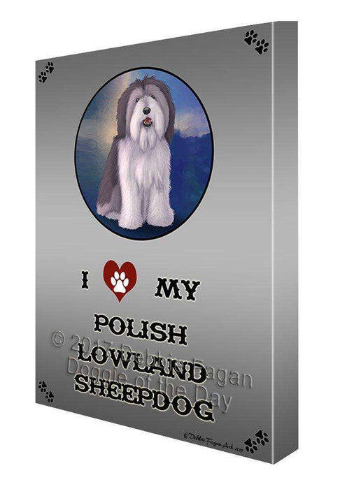 I Love My Polish Lowland Sheepdog Dog Canvas Wall Art D234