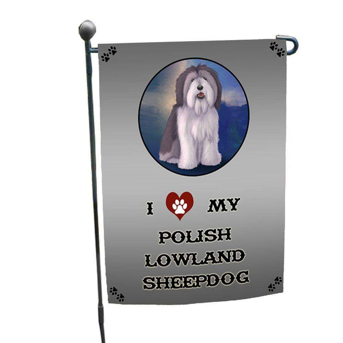 I Love My Polish Lowland Sheepdog Dog Garden Flag