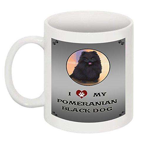 I Love My Pomeranian Black Dog Mug