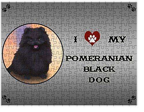 I Love My Pomeranian Black Dog Puzzle with Photo Tin