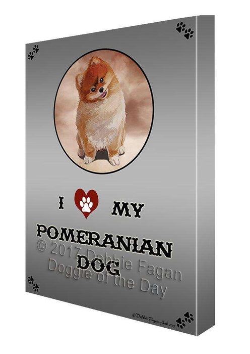 I Love My Pomeranian Dog Canvas Wall Art D235