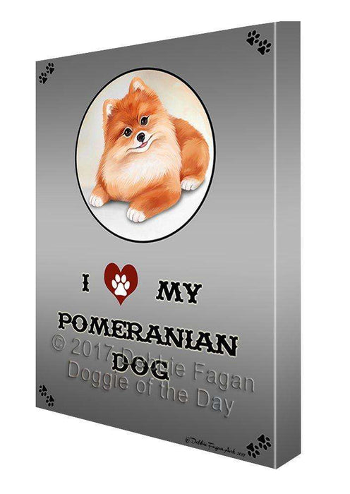 I Love My Pomeranian Dog Canvas Wall Art D238