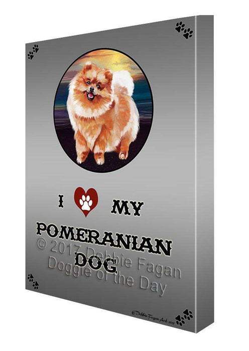 I Love My Pomeranian Dog Canvas Wall Art D241