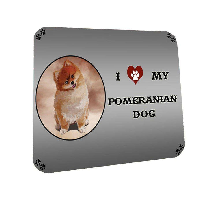 I Love My Pomeranian Dog Coasters Set of 4