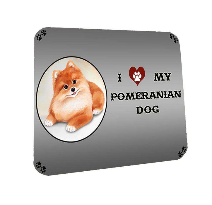 I Love My Pomeranian Dog Coasters Set of 4