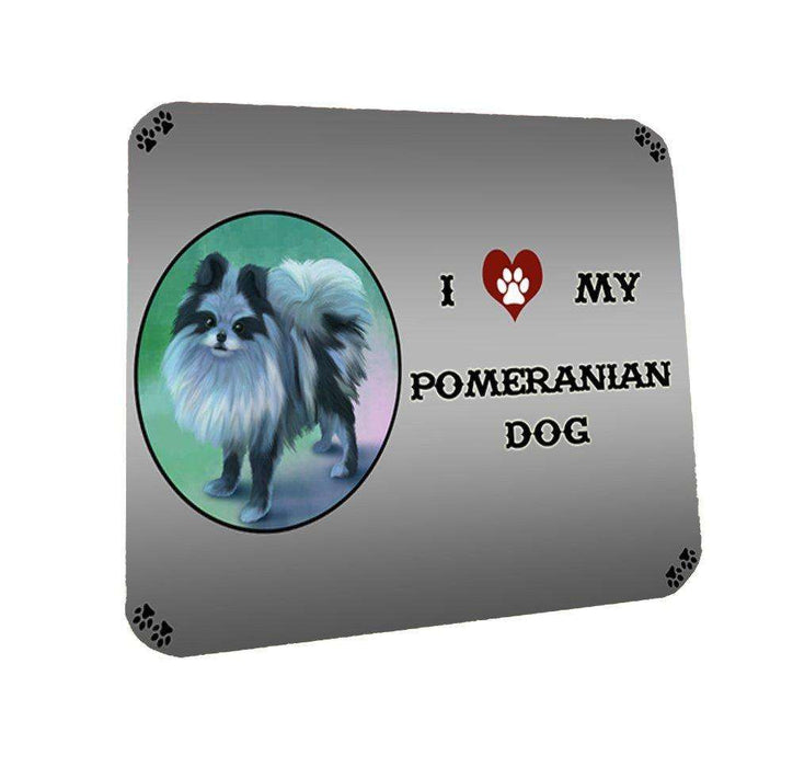 I Love My Pomeranian Dog Coasters Set of 4