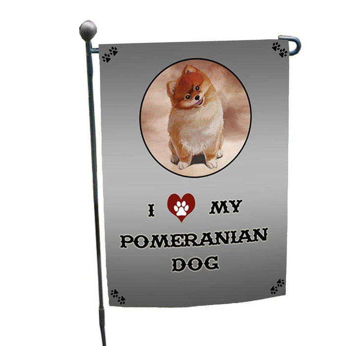 I Love My Pomeranian Dog Garden Flag