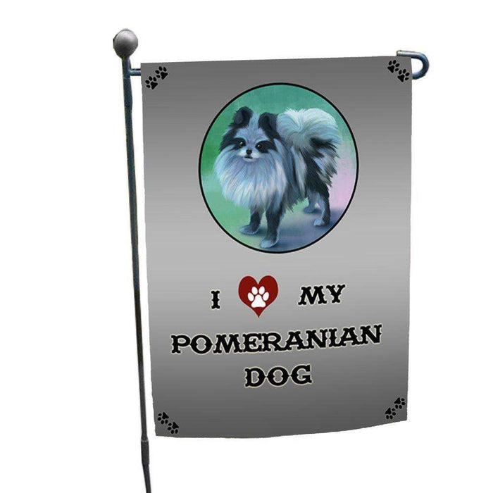 I Love My Pomeranian Dog Garden Flag