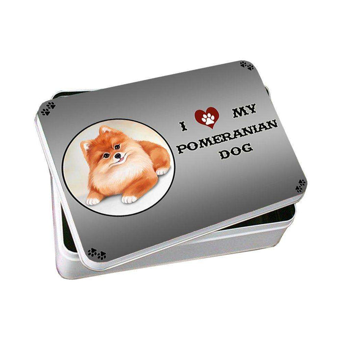 I Love My Pomeranian Dog Photo Storage Tin