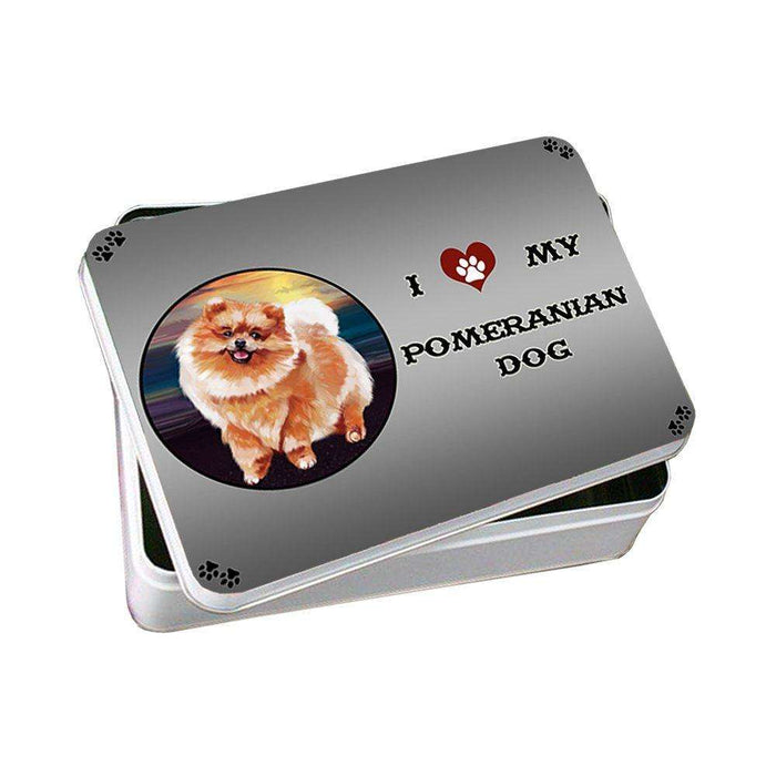I Love My Pomeranian Dog Photo Storage Tin