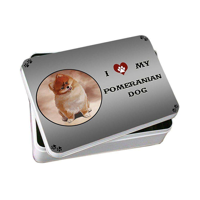 I Love My Pomeranian Dog Photo Storage Tin