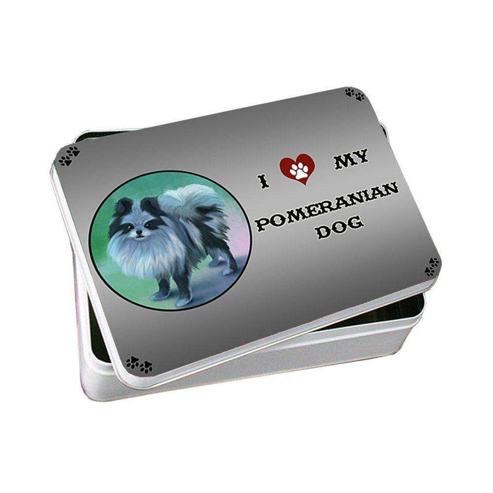 I Love My Pomeranian Dog Photo Storage Tin