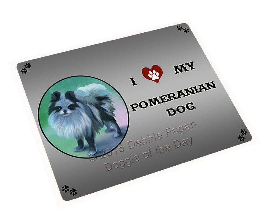 I Love My Pomeranian Dog Tempered Cutting Board