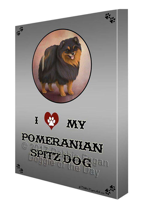 I Love My Pomeranian Spitz Dog Canvas Wall Art D240