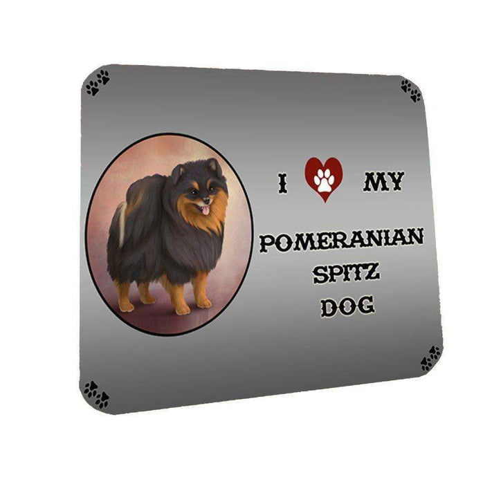 I Love My Pomeranian Spitz Dog Coasters Set of 4