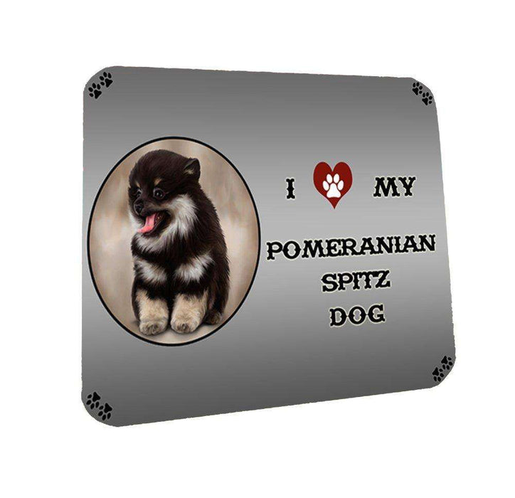 I Love My Pomeranian Spitz Dog Coasters Set of 4