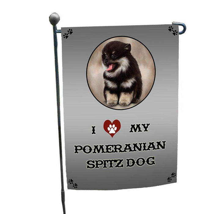 I Love My Pomeranian Spitz Dog Garden Flag