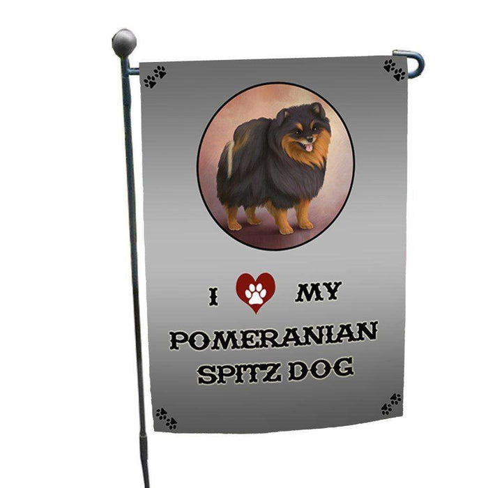 I Love My Pomeranian Spitz Dog Garden Flag