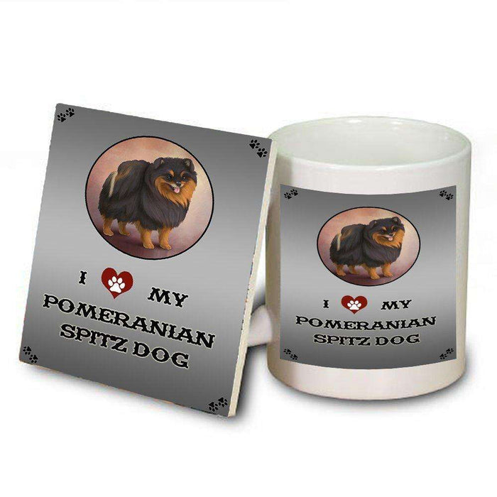 I Love My Pomeranian Spitz Dog Mug and Coaster Set