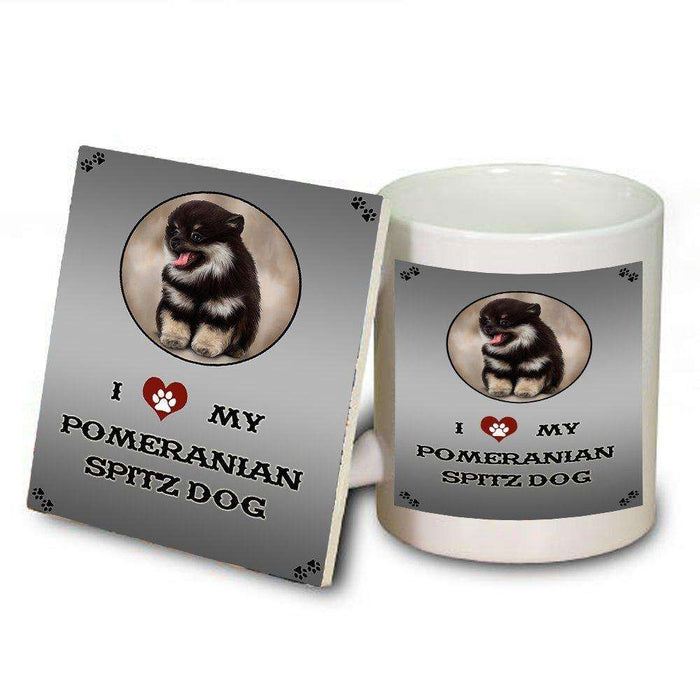 I Love My Pomeranian Spitz Dog Mug and Coaster Set