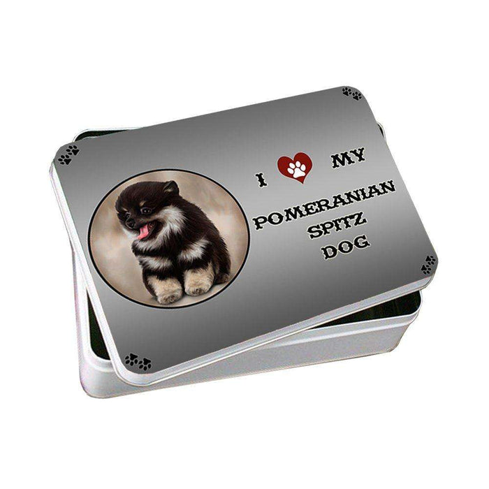 I Love My Pomeranian Spitz Dog Photo Storage Tin
