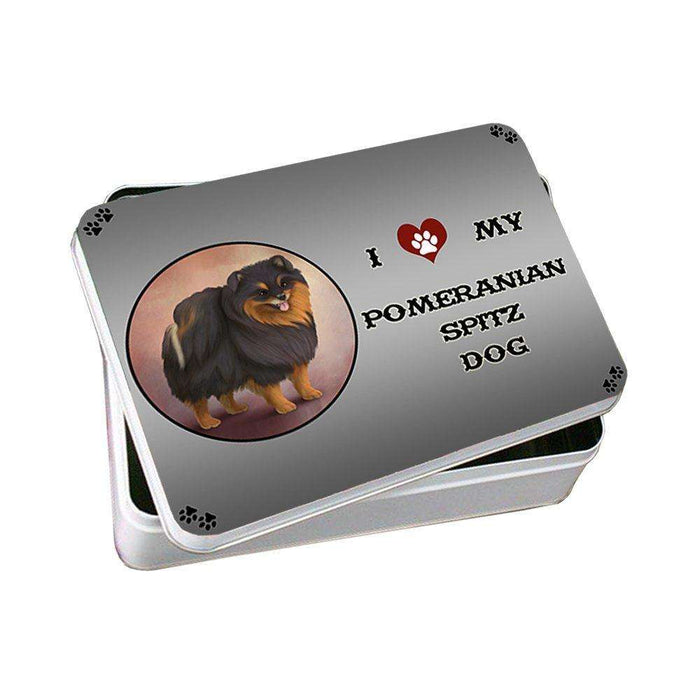 I Love My Pomeranian Spitz Dog Photo Storage Tin