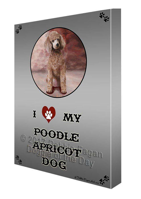 I Love My Poodle Apricot Dog Canvas Wall Art D245