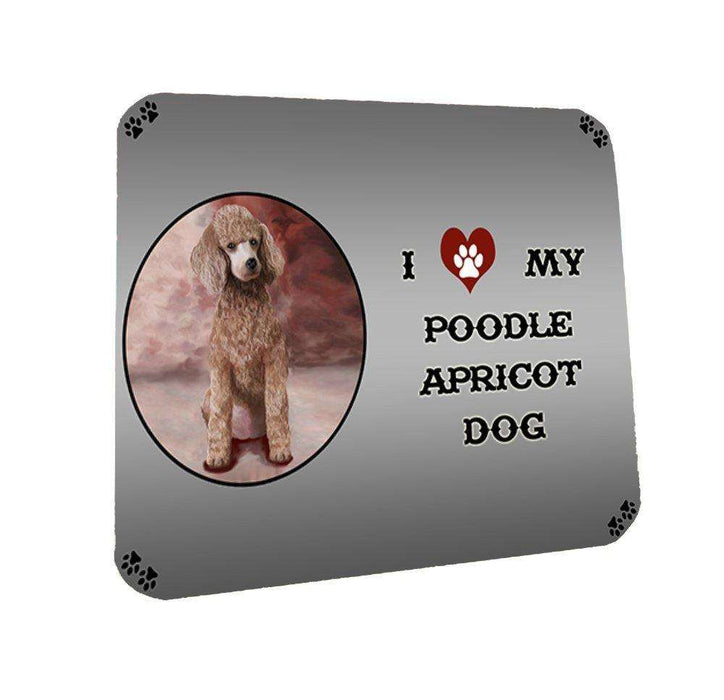 I Love My Poodle Apricot Dog Coasters Set of 4