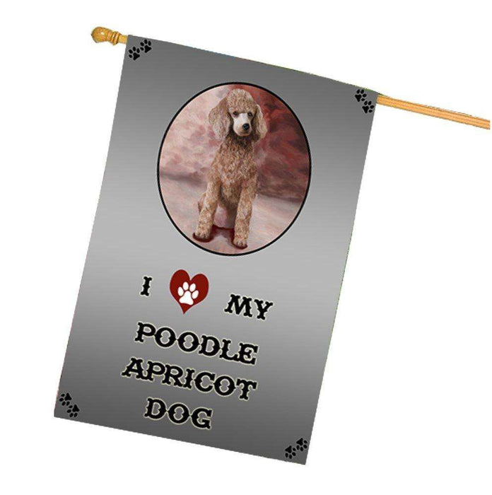 I Love My Poodle Apricot Dog House Flag