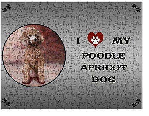 I Love My Poodle Apricot Dog Puzzle with Photo Tin