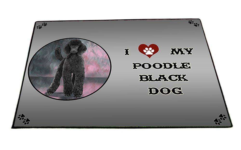 I Love My Poodle Black Dog Indoor/Outdoor Floormat