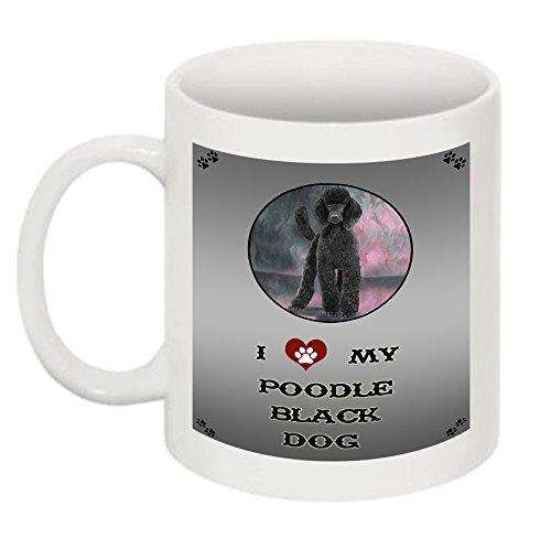 I Love My Poodle Black Dog Mug