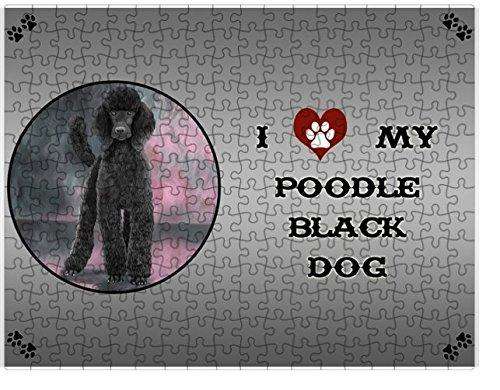 I Love My Poodle Black Dog Puzzle