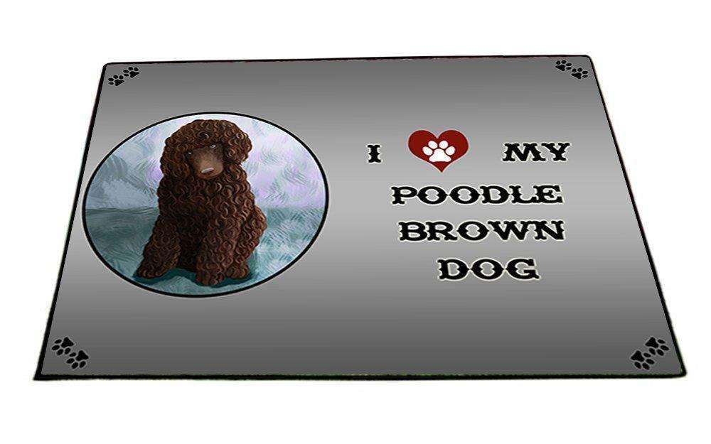 I Love My Poodle Brown Dog Indoor/Outdoor Floormat