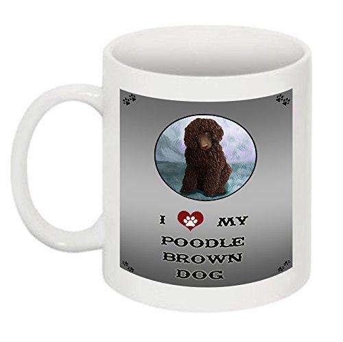 I Love My Poodle Brown Dog Mug