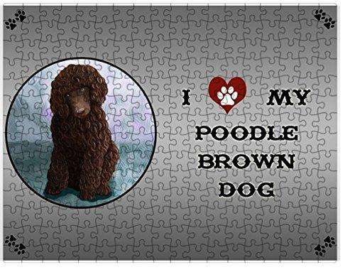 I Love My Poodle Brown Dog Puzzle