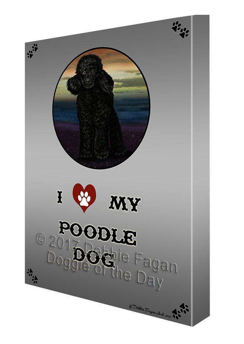 I Love My Poodle Dog Canvas Wall Art D243