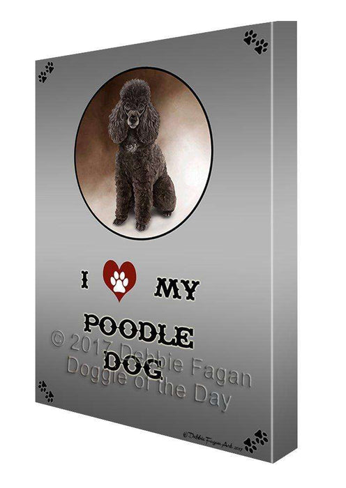 I Love My Poodle Dog Canvas Wall Art D244