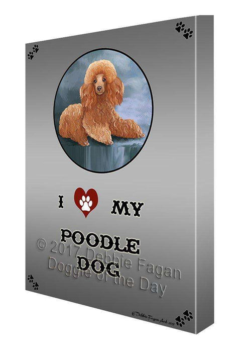 I Love My Poodle Dog Canvas Wall Art D250