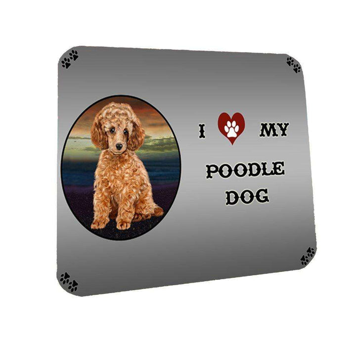 I Love My Poodle Dog Coasters Set of 4