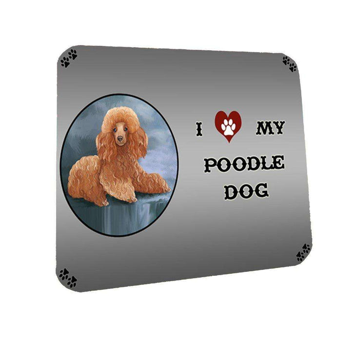 I Love My Poodle Dog Coasters Set of 4