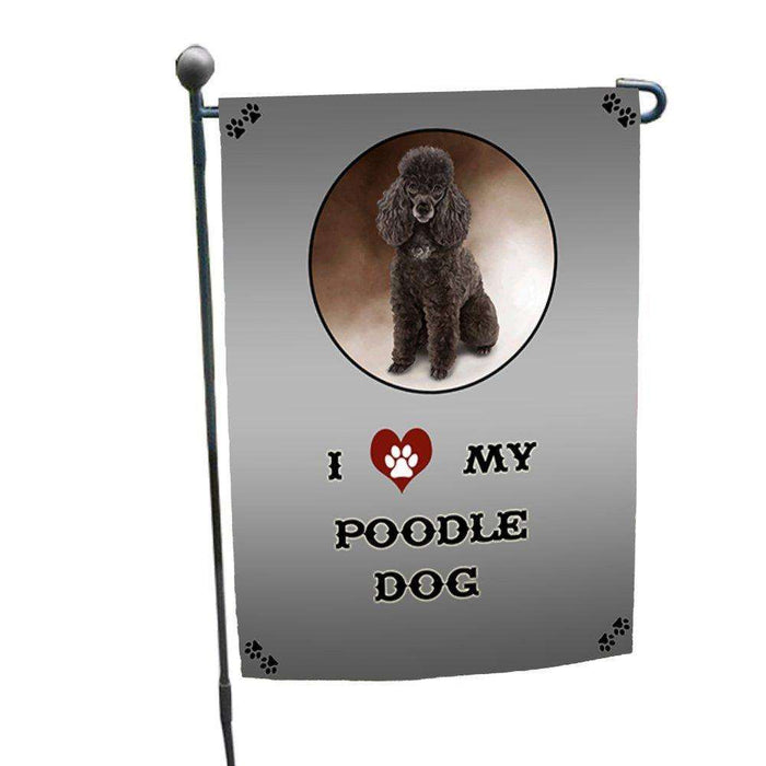 I Love My Poodle Dog Garden Flag